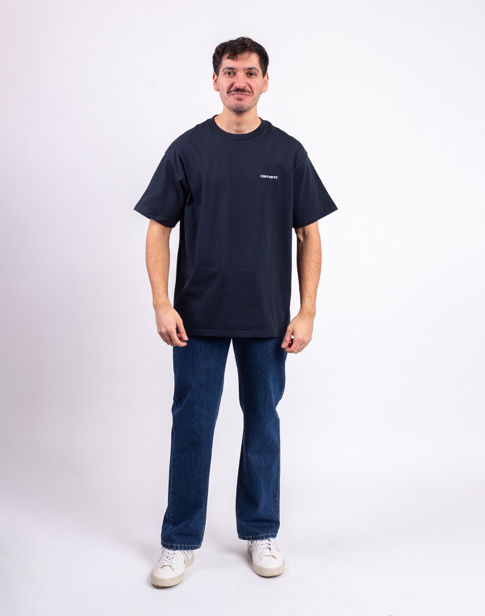 Carhartt WIP S/S Script Embroidery T-Shirt Deep Night/White S