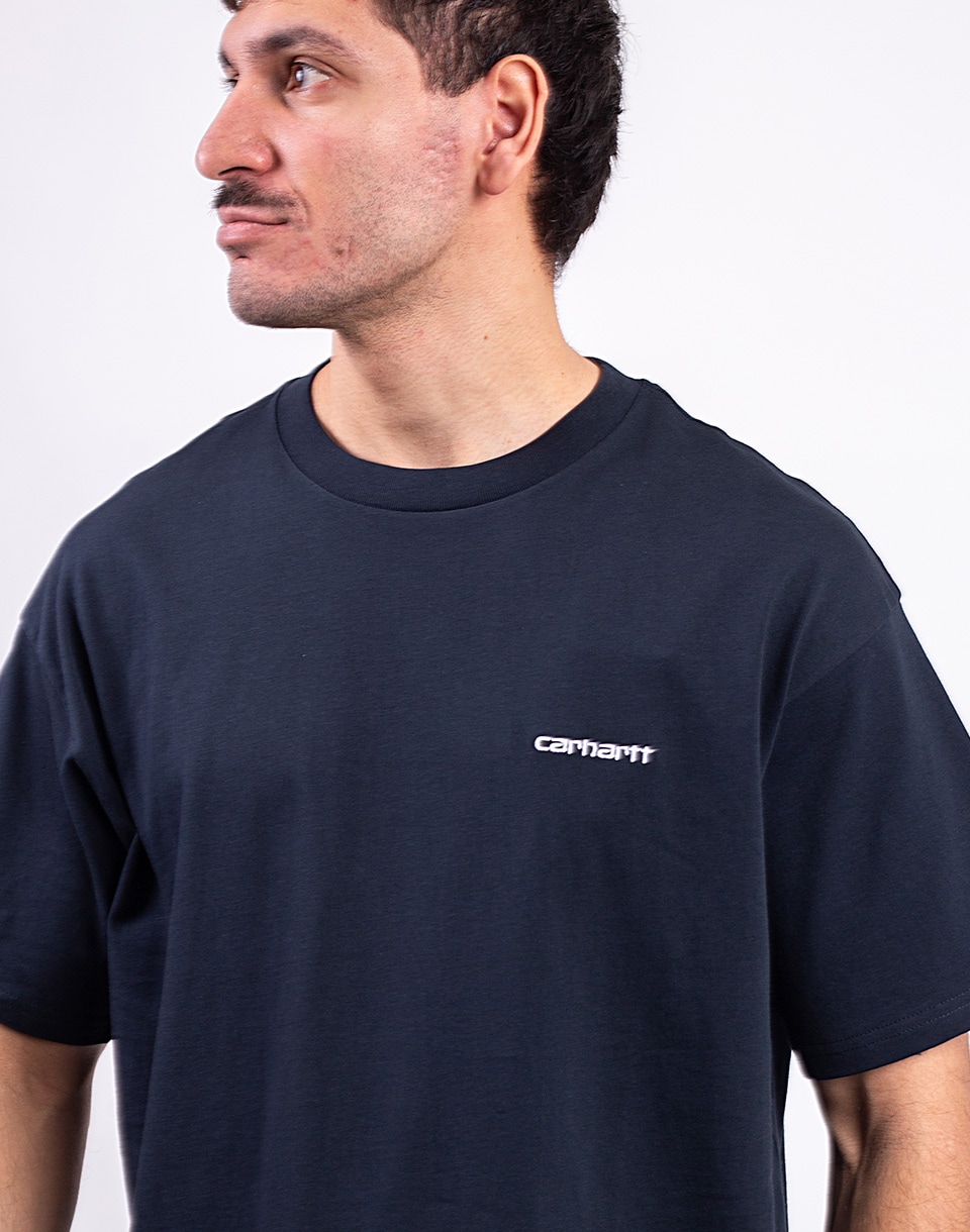 Carhartt WIP S/S Script Embroidery T-Shirt Deep Night/White S