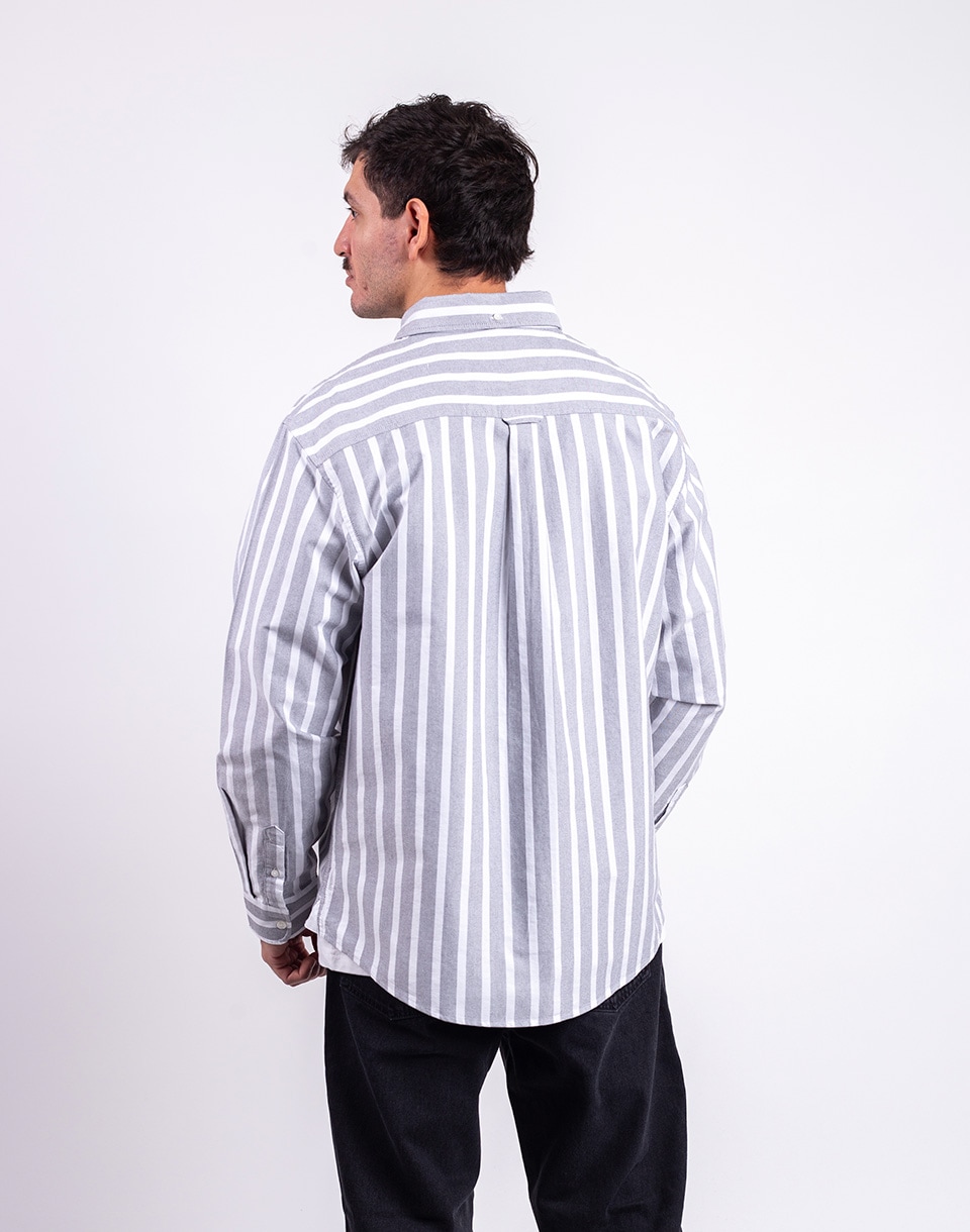 Carhartt WIP L/S Deven Shirt Deven Stripe, Black/White M