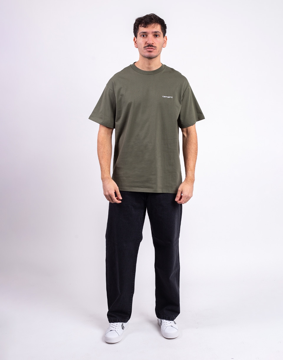 Carhartt WIP S/S Script Embroidery T-Shirt Leaf/White S