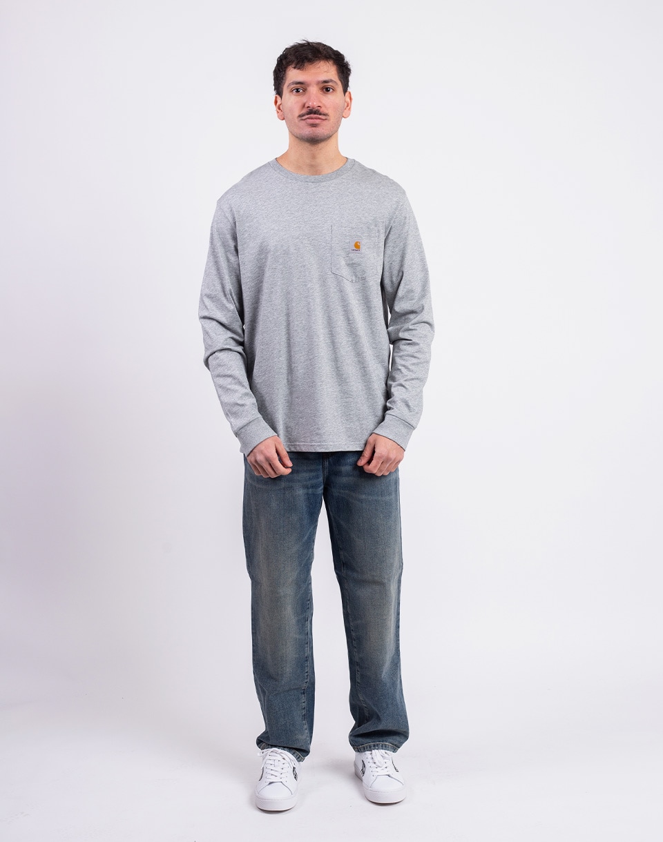 Carhartt WIP L/S Pocket T-Shirt Grey Heather M