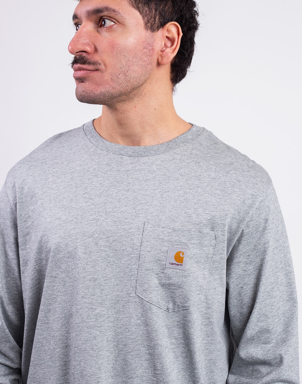 Carhartt WIP L/S Pocket T-Shirt Grey Heather M