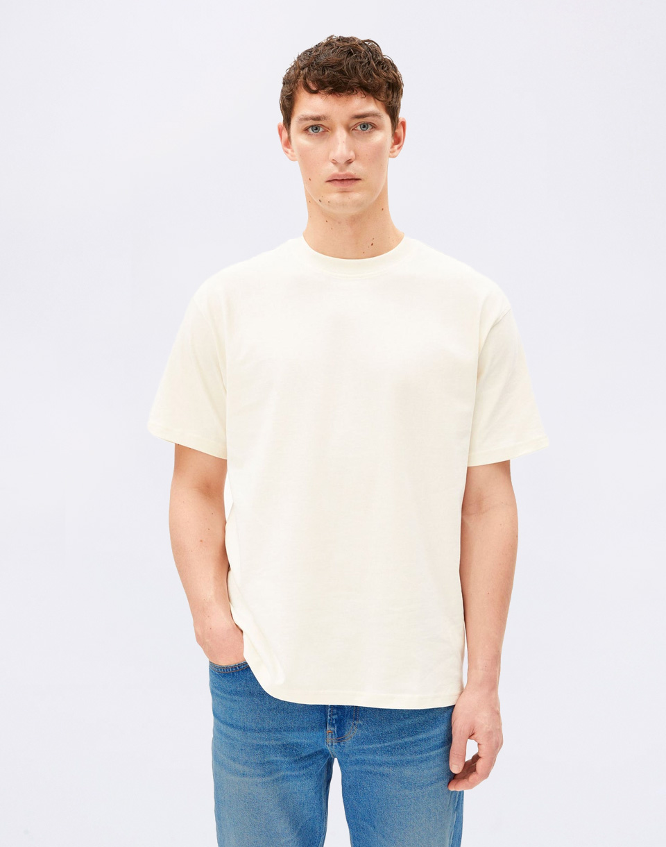 Tričko Armedangels Maarkos Heavy Weight 1609 oatmilk