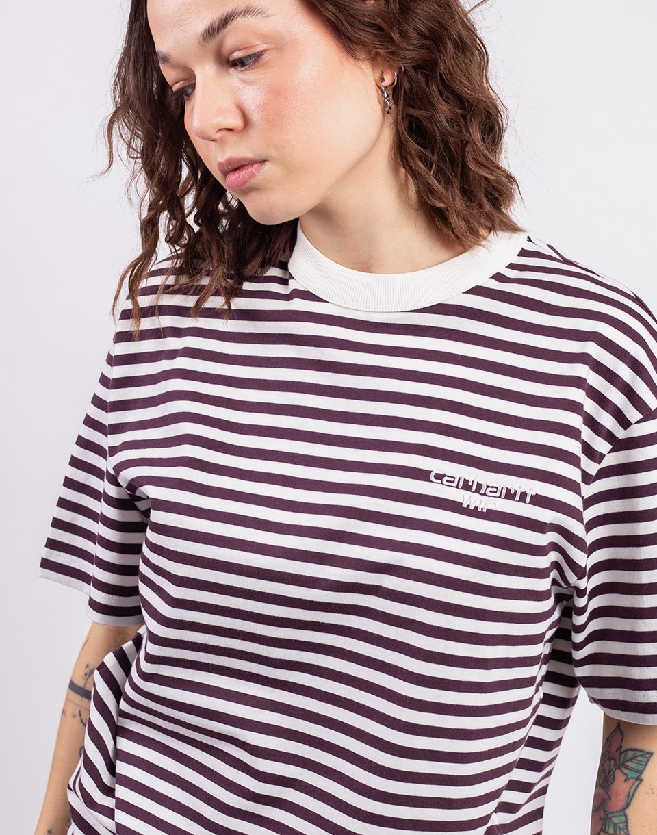 Carhartt WIP W' S/S Ezra T-Shirt Ezra Stripe, Cozy Purple S