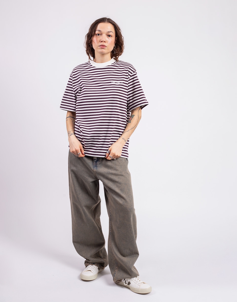 Carhartt WIP W' S/S Ezra T-Shirt Ezra Stripe, Cozy Purple S