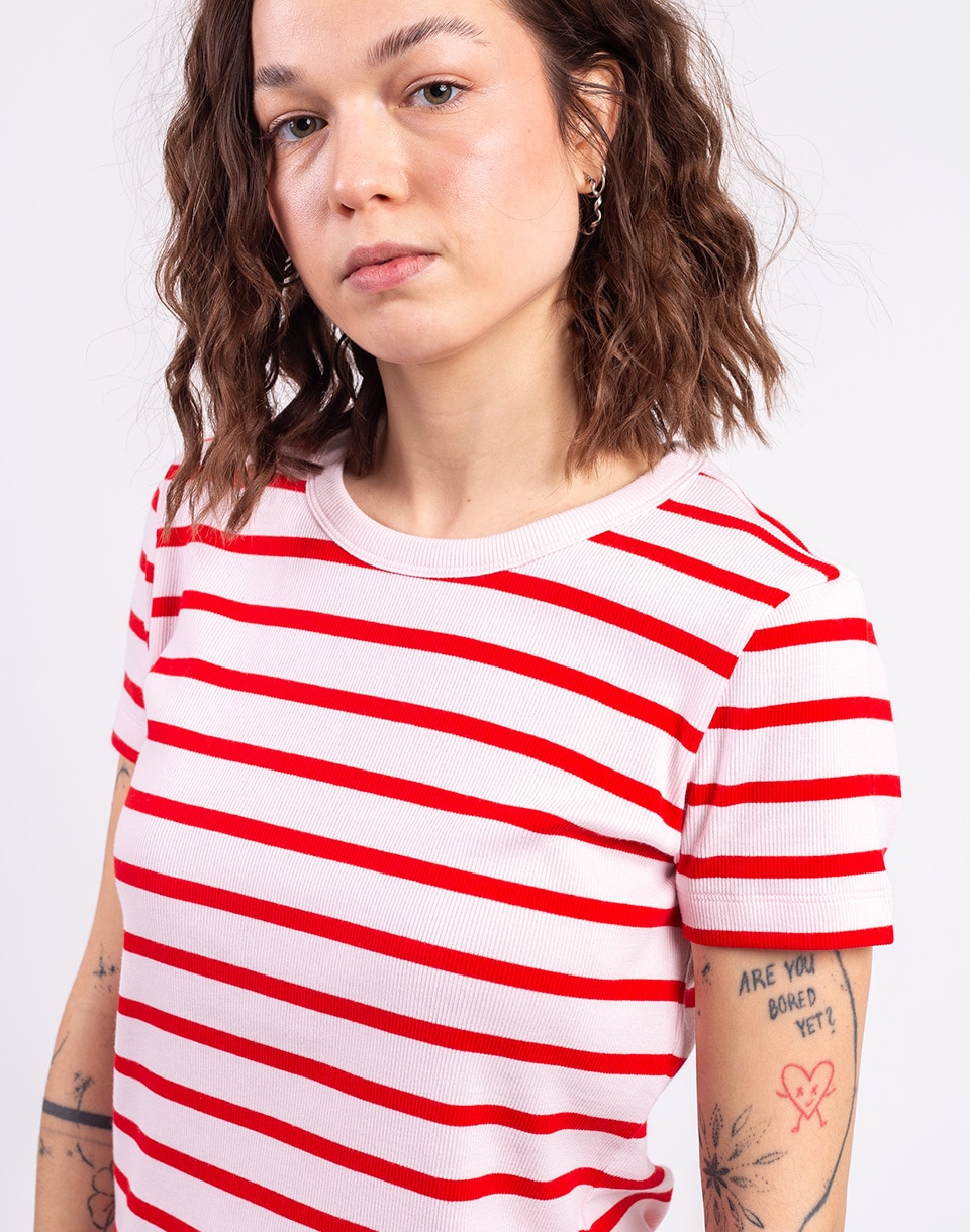 Armedangels Kardaa Stripes 3491 pink mist-mars red S