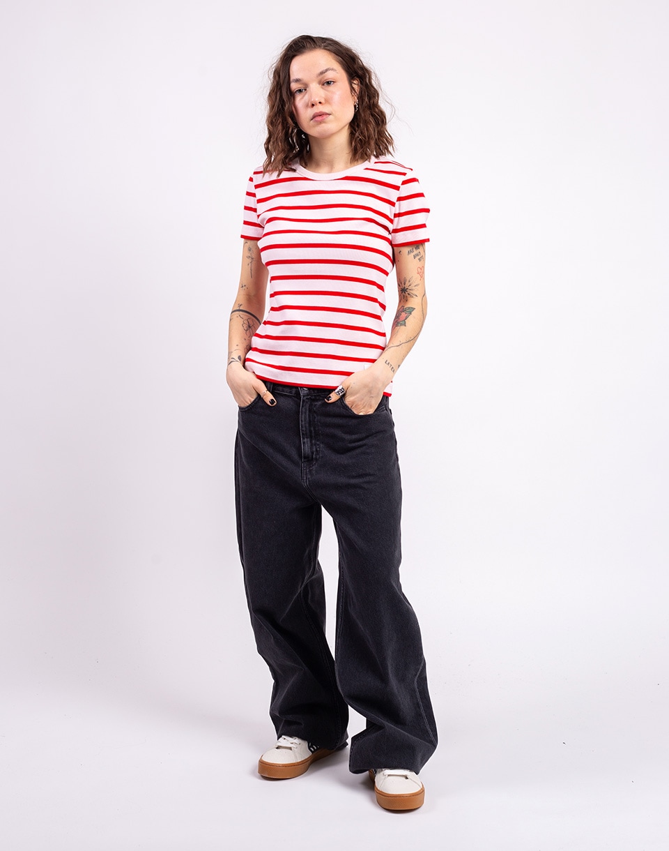 Armedangels Kardaa Stripes 3491 pink mist-mars red S