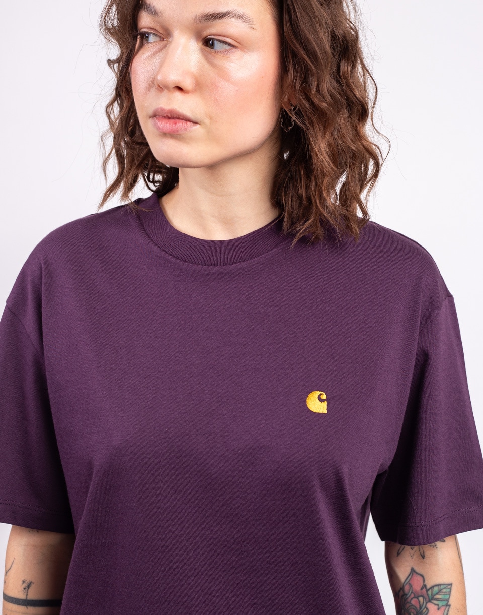 Carhartt WIP W' S/S Chase T-Shirt Cozy Purple/Gold M