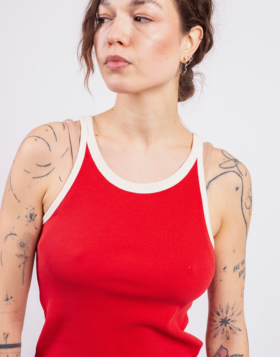 Thinking MU Clavel Pannacotta Contrast Harriet Top RED M