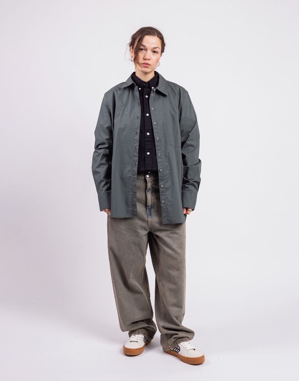 Armedangels Loose Poplin Shirt Blouse 2682 space steel M