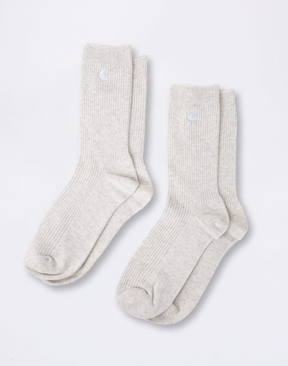 Carhartt WIP Madison Pack Socks Ash Heather/White + Ash