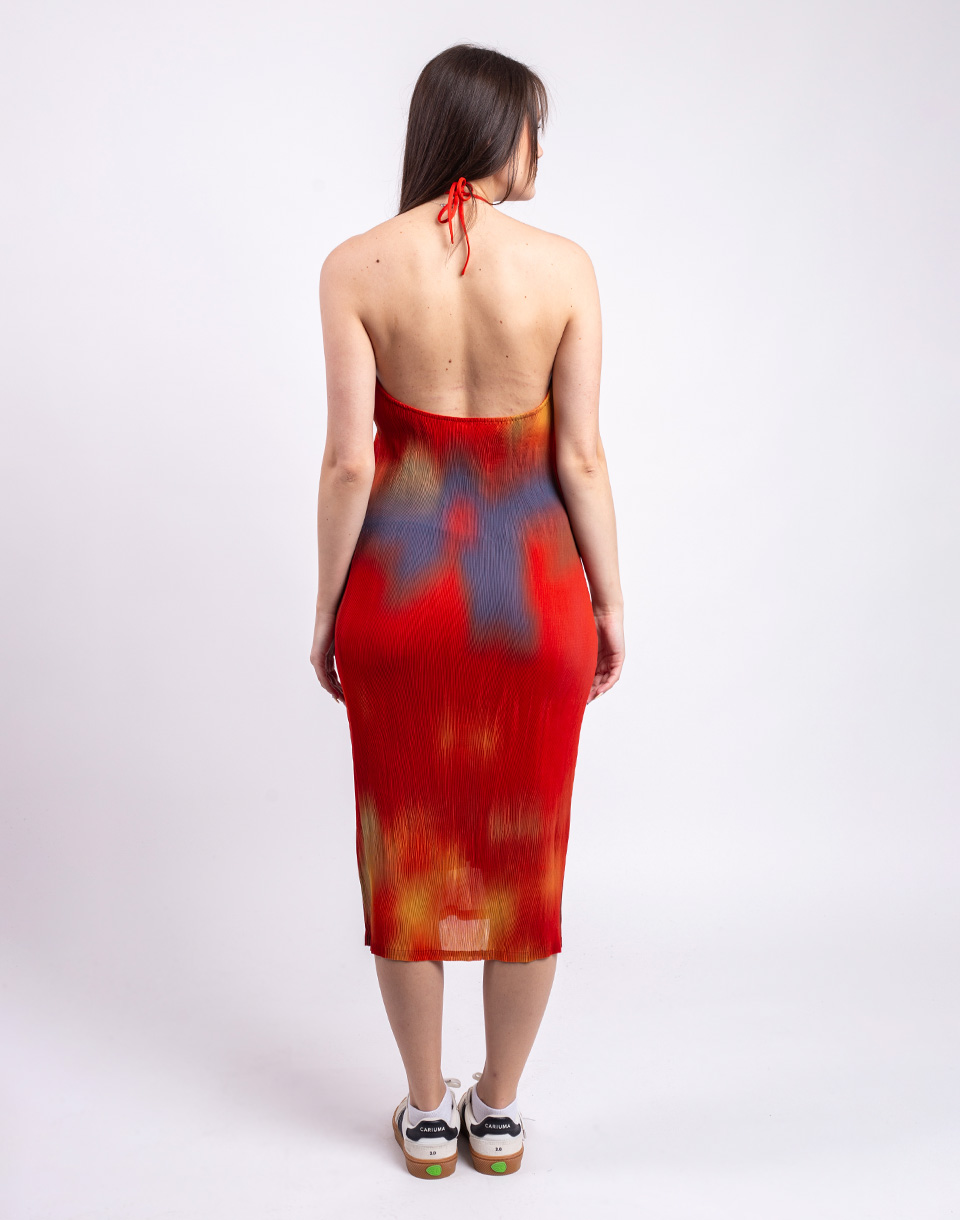 Thinking MU Flowers Pleated Miriam Dress MULTICOLOR S