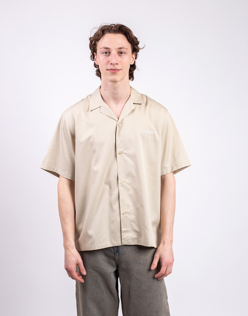 Carhartt WIP S/S Delray Shirt Stone/White L