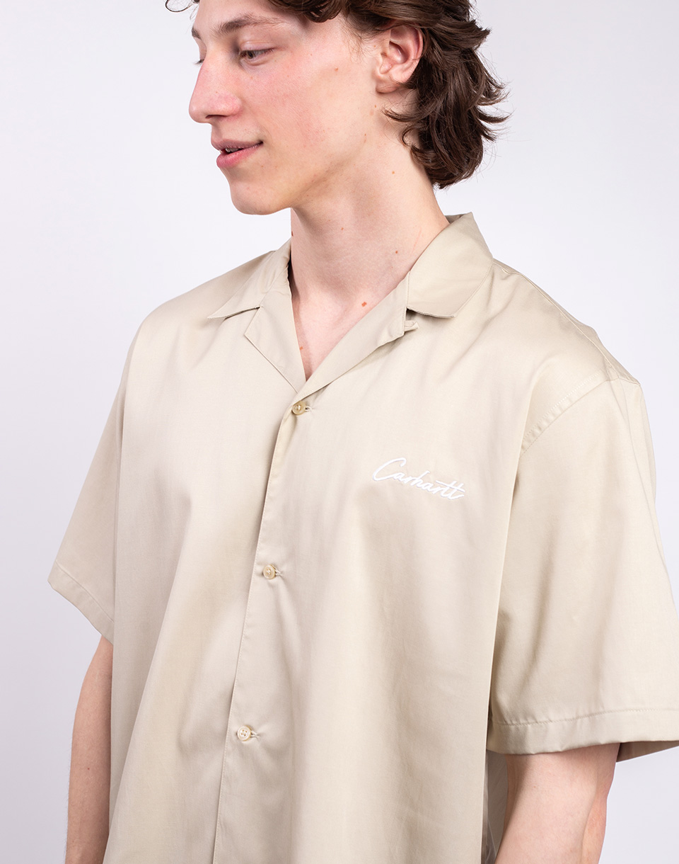 Carhartt WIP S/S Delray Shirt Stone/White M