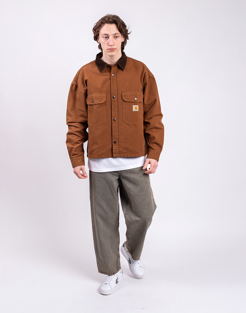 Carhartt WIP Prescott Shirt Jacket Hamilton Brown/Tobacco garment dyed M