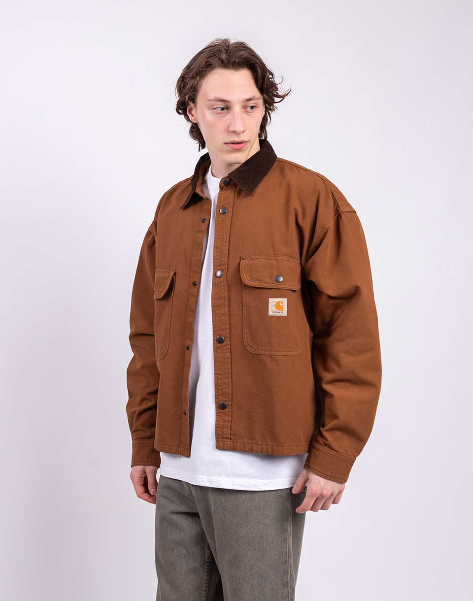 Carhartt WIP Prescott Shirt Jacket Hamilton Brown/Tobacco garment dyed M