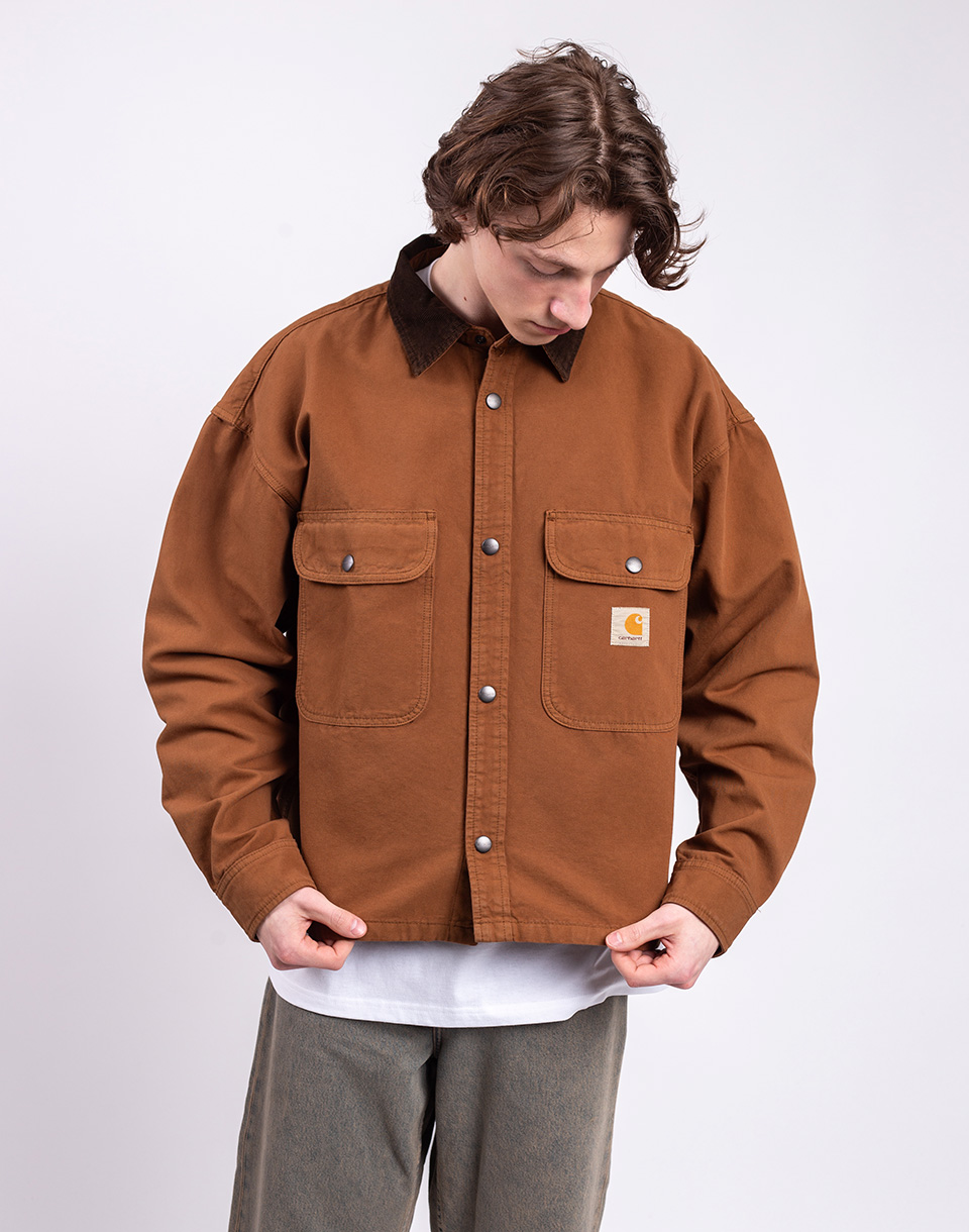 Carhartt WIP Prescott Shirt Jacket Hamilton Brown/Tobacco garment dyed L