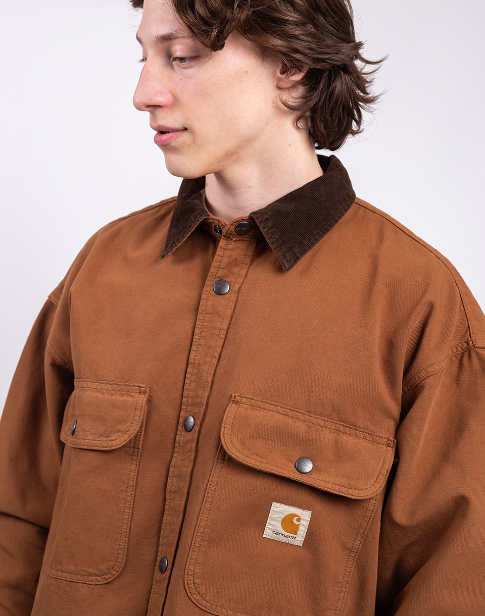 Carhartt WIP Prescott Shirt Jacket Hamilton Brown/Tobacco garment dyed M