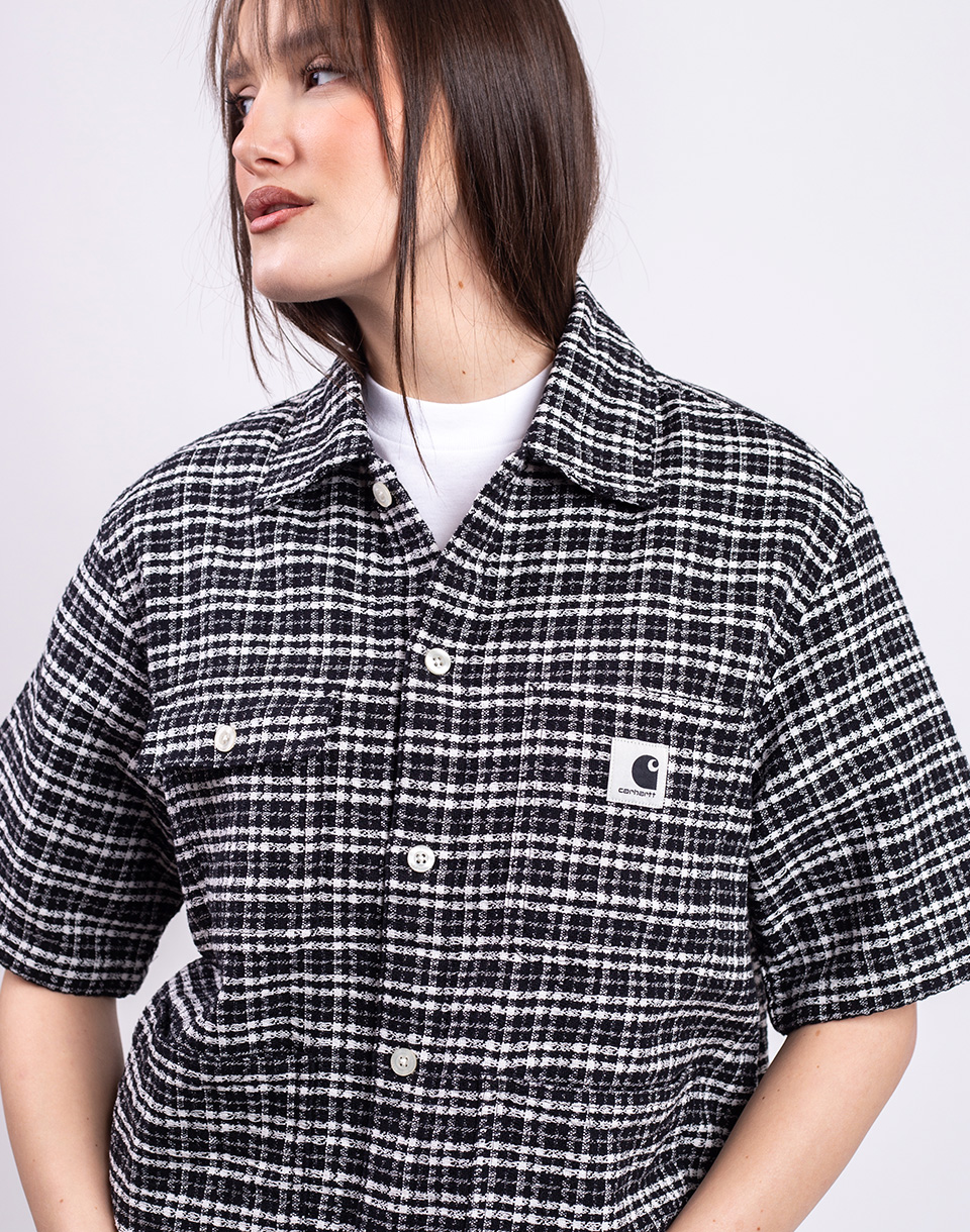 Carhartt WIP W' S/S Michigan Shirt Kander Check, Black M