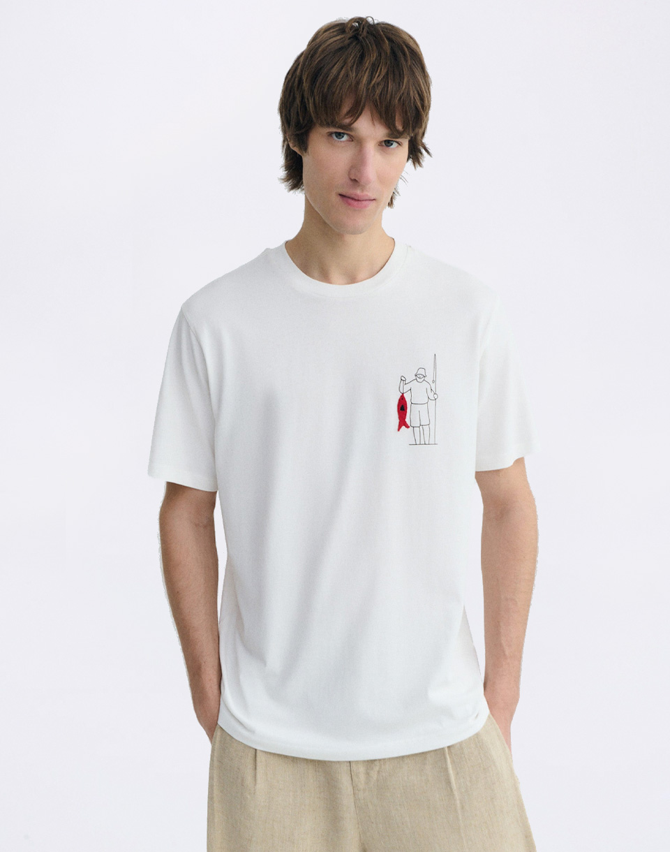 Tričko Thinking MU Fisherman Zach Tee WHITE