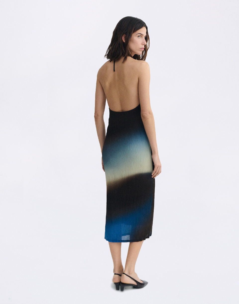 Thinking MU Glass Pleated Miriam Dress MULTICOLOR L
