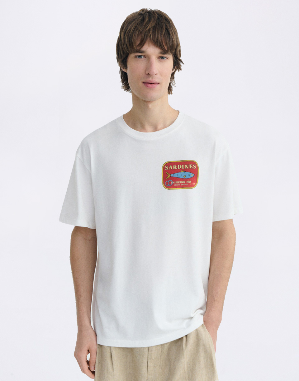 Tričko Thinking MU Sardines Aaron Tee WHITE
