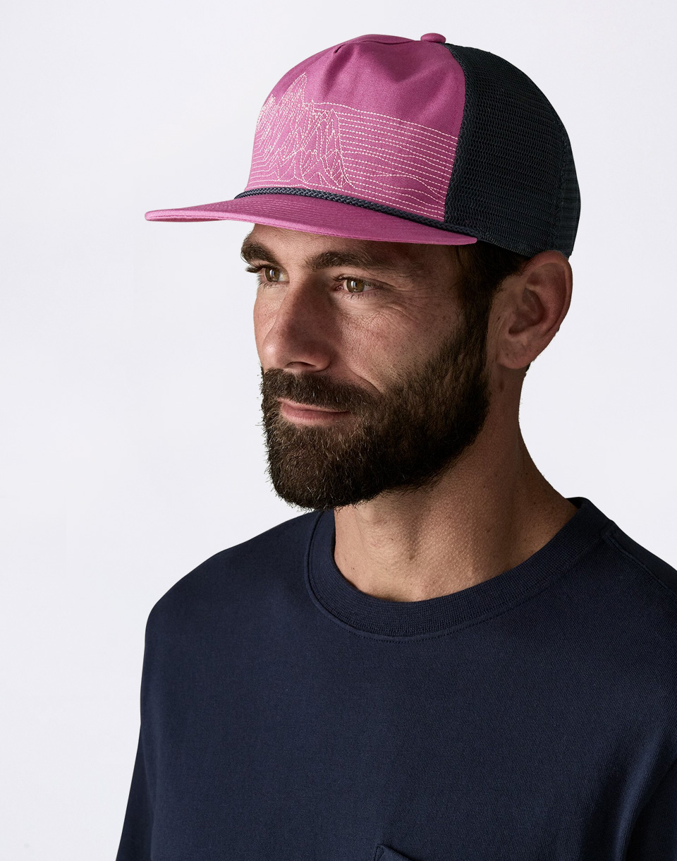 Patagonia Airfarer Cap Strataspire Stripe: Faded Magenta