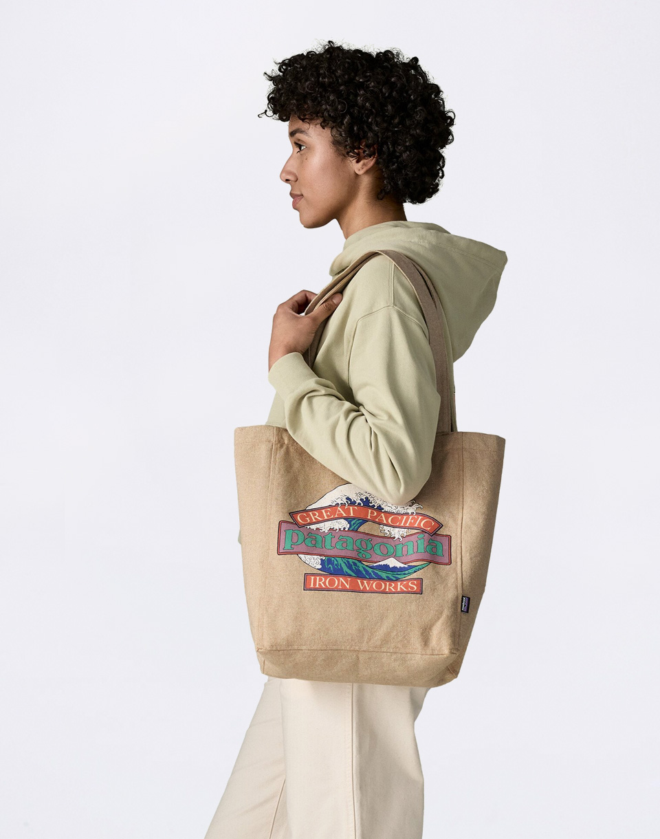Patagonia Recycled Market Tote Great Waves: Classic Tan
