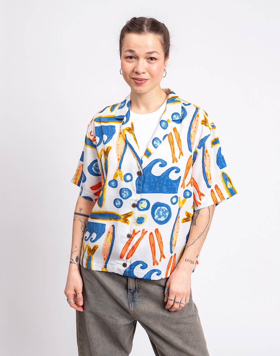 Patagonia W's Tidal Threads Shirt Sardines: Natural M