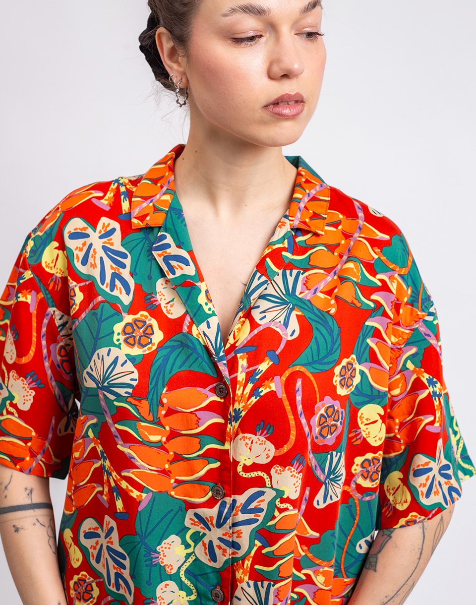 Patagonia W's Tidal Threads Shirt Tropiclimb: Hot Ember S
