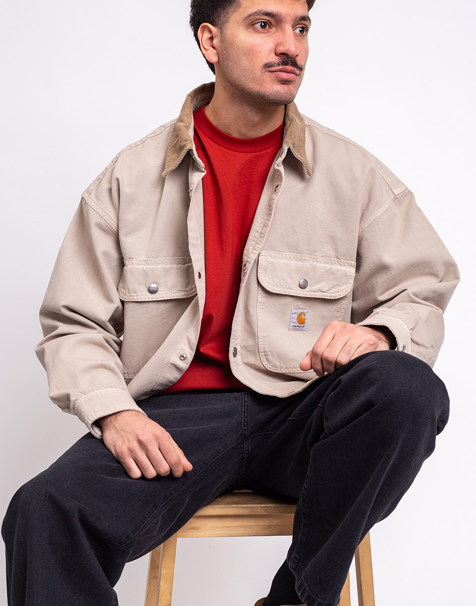 Carhartt WIP Prescott Shirt Jacket String/Leather garment dyed M