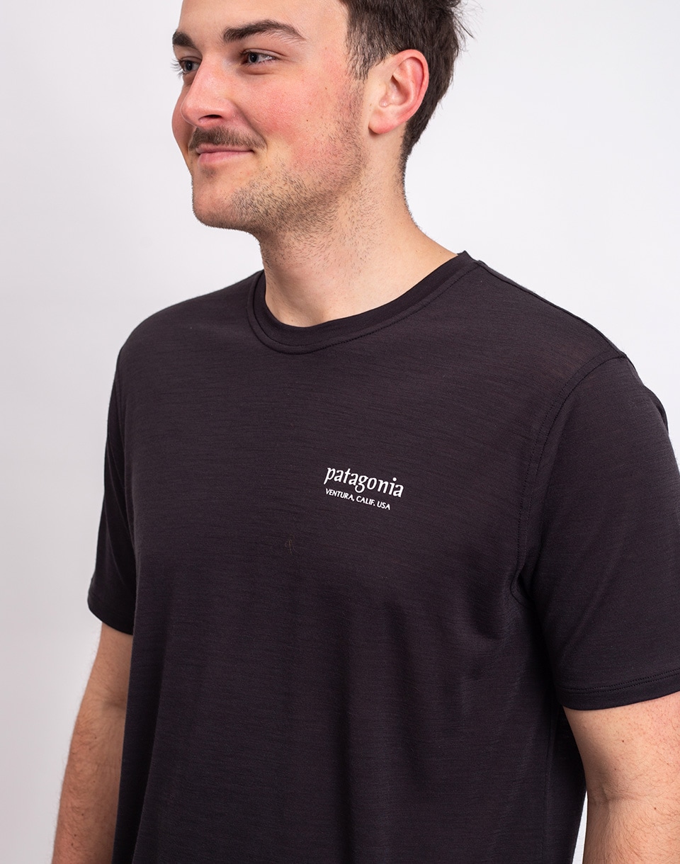 Patagonia M's Capilene® Cool Merino Blend Graphic Shirt Heritage Header: Black S