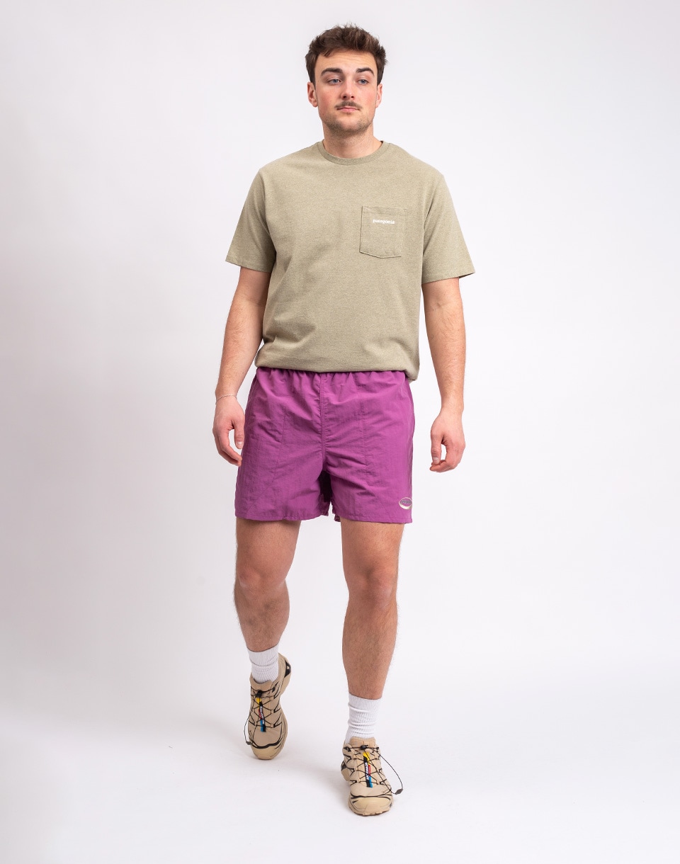 Patagonia M's Baggies Shorts - 5" '95 Oval Logo: Faded Magenta S