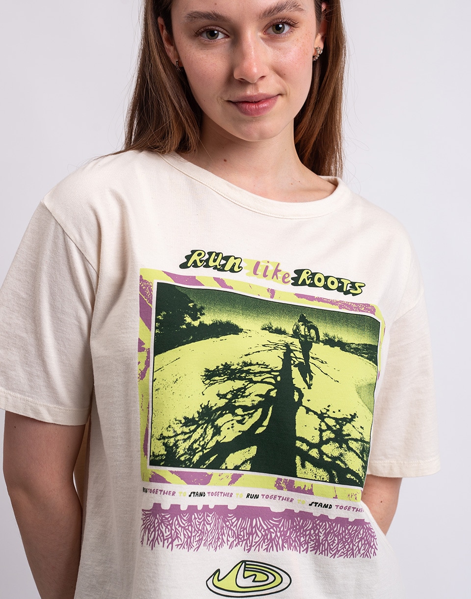 Patagonia W's Run Like Roots Easy Cut T-Shirt Undyed Natural S
