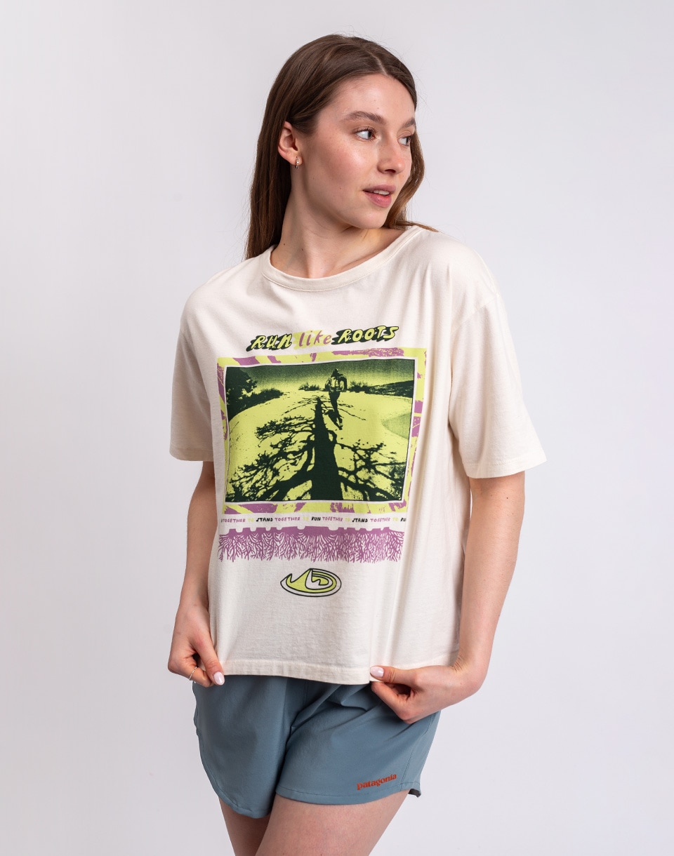 Patagonia W's Run Like Roots Easy Cut T-Shirt Undyed Natural S