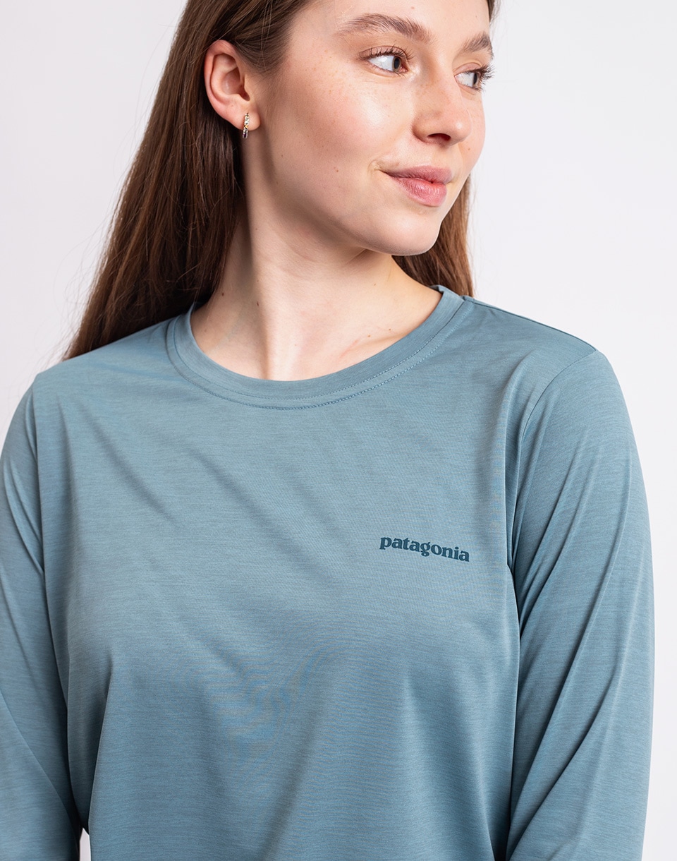 Patagonia W's L/S Capilene® Cool Daily Shirt - Boardshort Logo Blue Sage - Light Blue Sage X-Dye M