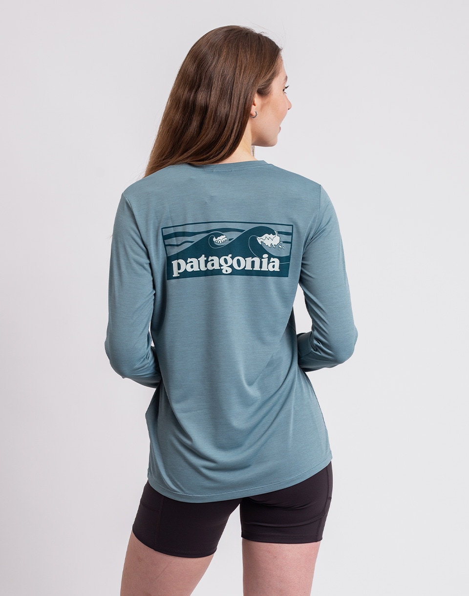 Patagonia W's L/S Capilene® Cool Daily Shirt - Boardshort Logo Blue Sage - Light Blue Sage X-Dye M