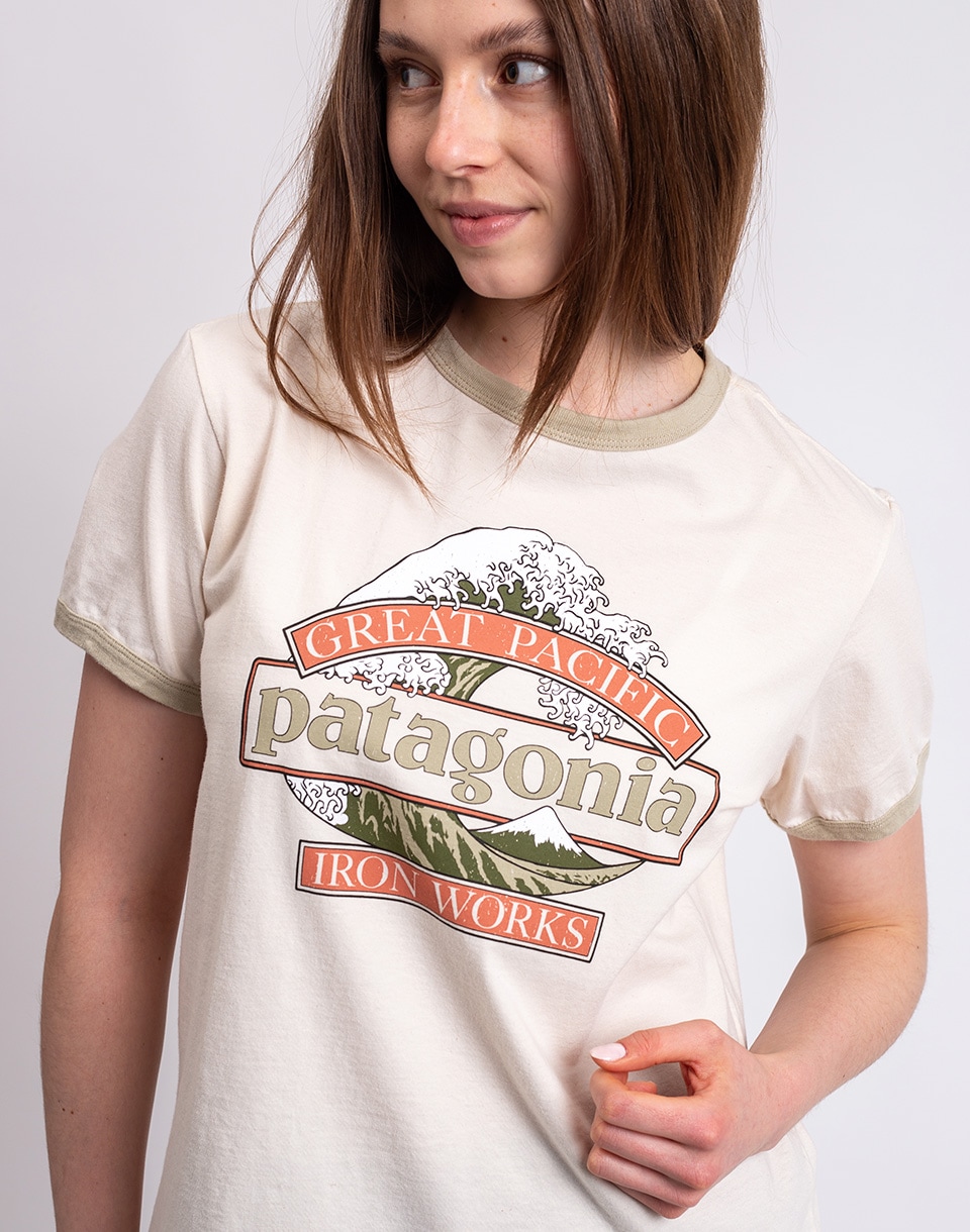 Patagonia W's Great Waves Ringer Tee Undyed Natural M