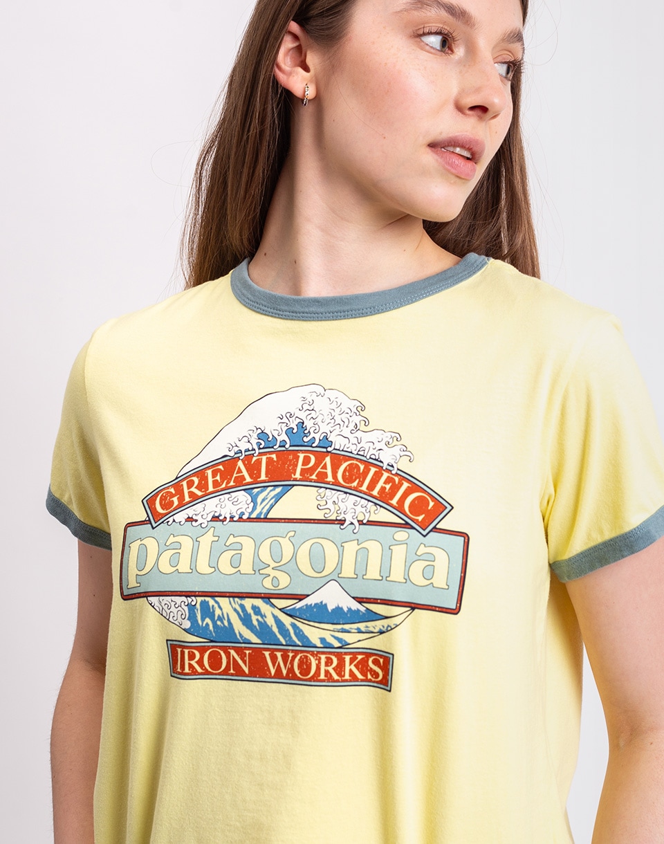 Patagonia W's Great Waves Ringer Tee Lemon Zest S