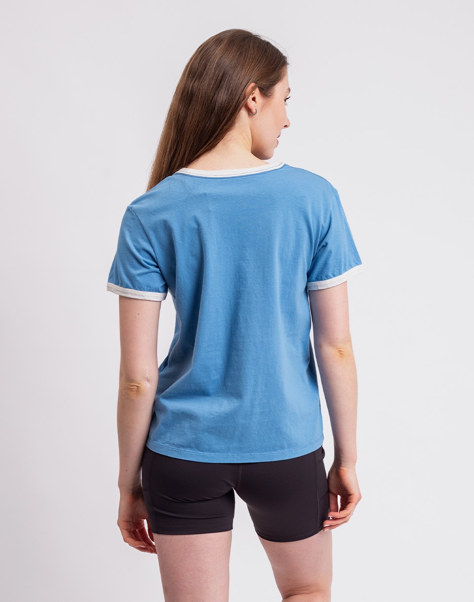 Patagonia W's Great Waves Ringer Tee Shore Blue M