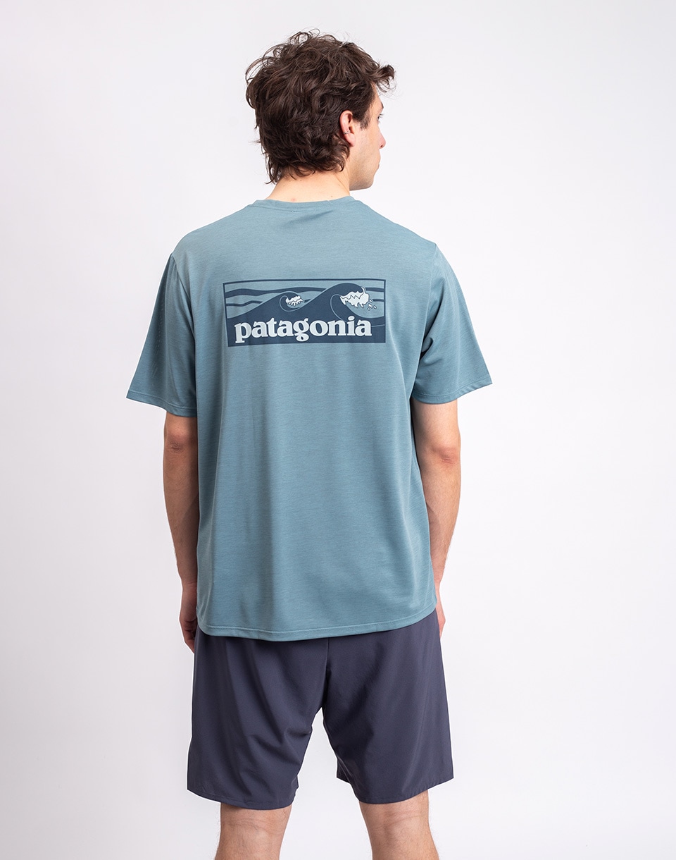 Patagonia M's Capilene® Cool Daily Shirt - Boardshort Logo Blue Sage - Light Blue Sage X-Dye M