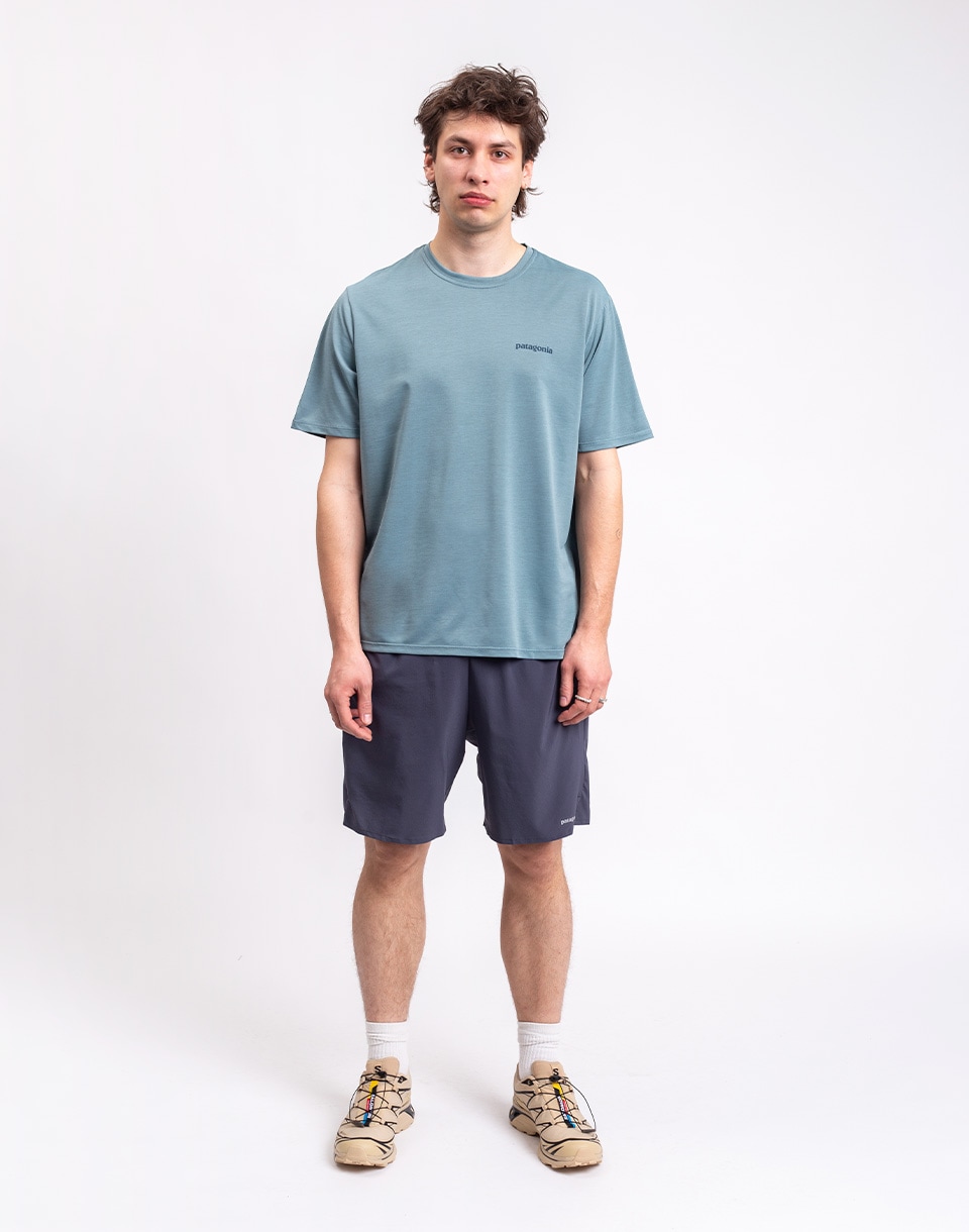 Patagonia M's Capilene® Cool Daily Shirt - Boardshort Logo Blue Sage - Light Blue Sage X-Dye M