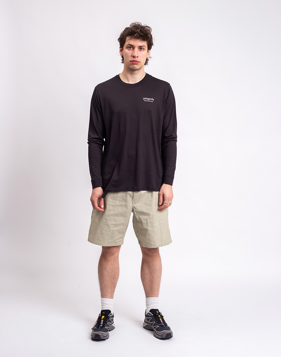 Patagonia M's L/S Capilene® Cool Merino Blend Graphic Shirt Heritage Header: Black S