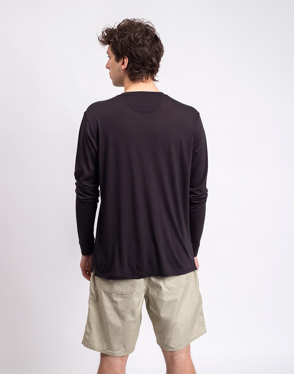 Patagonia M's L/S Capilene® Cool Merino Blend Graphic Shirt Heritage Header: Black S