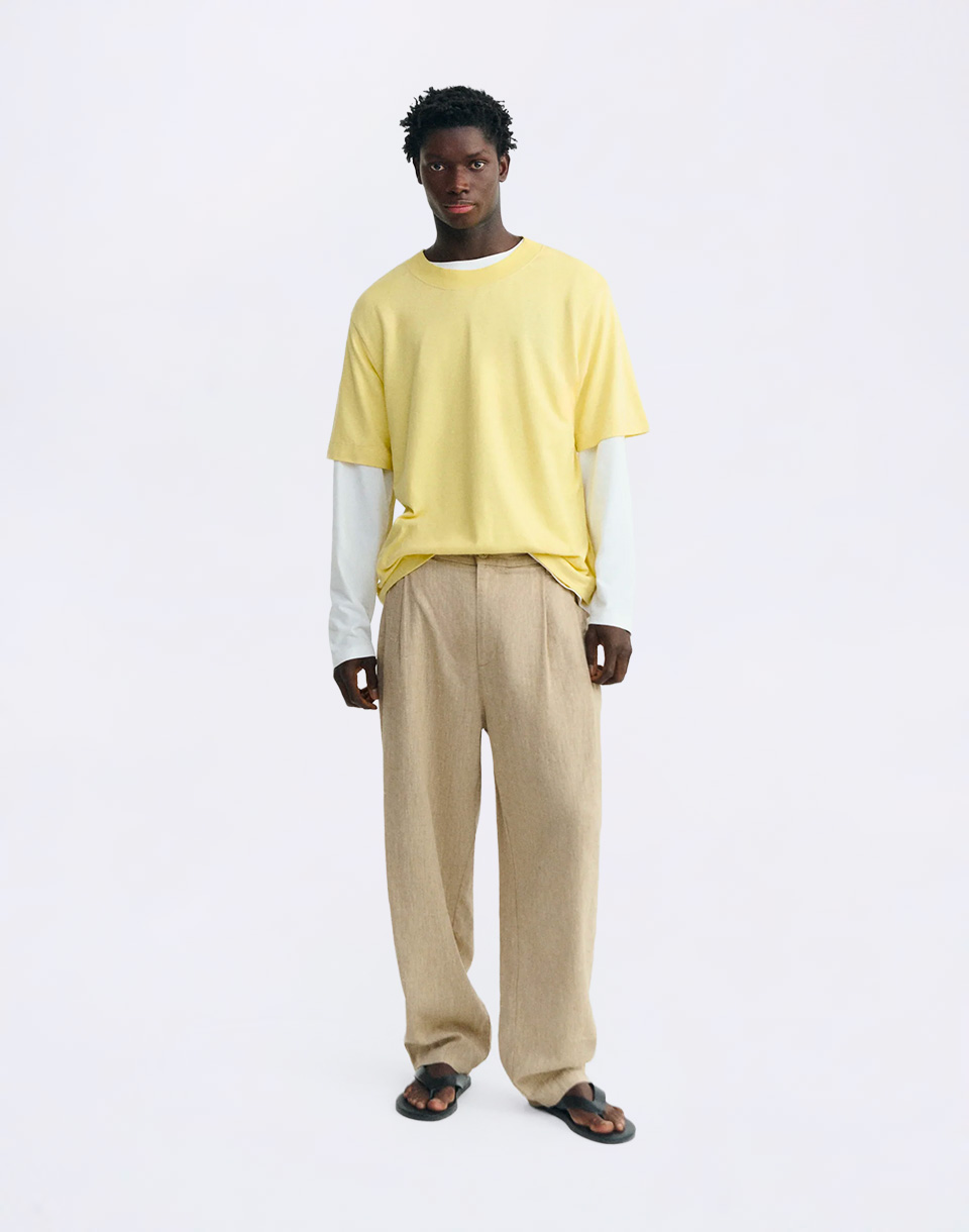 Thinking MU Ecru Hemp Sigurd Pants ECRU 40
