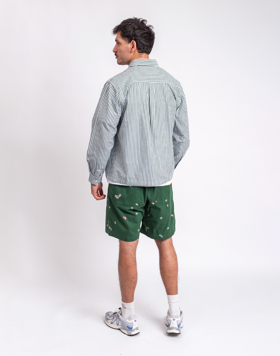 Service Works Poplin Stripe Waiter Shirt FOREST M