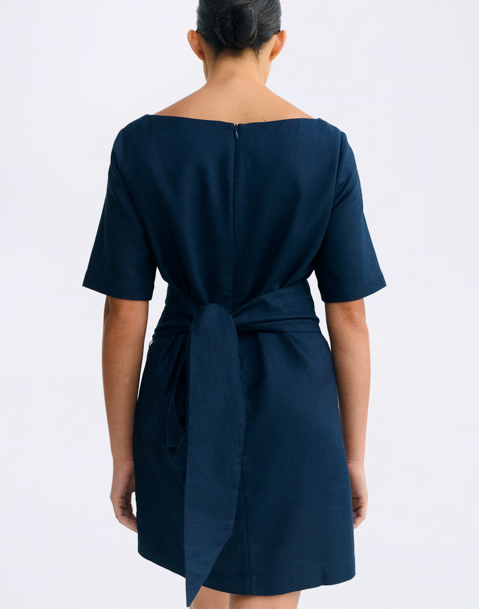 Thinking MU Navy Hemp Kieran Dress NAVY S