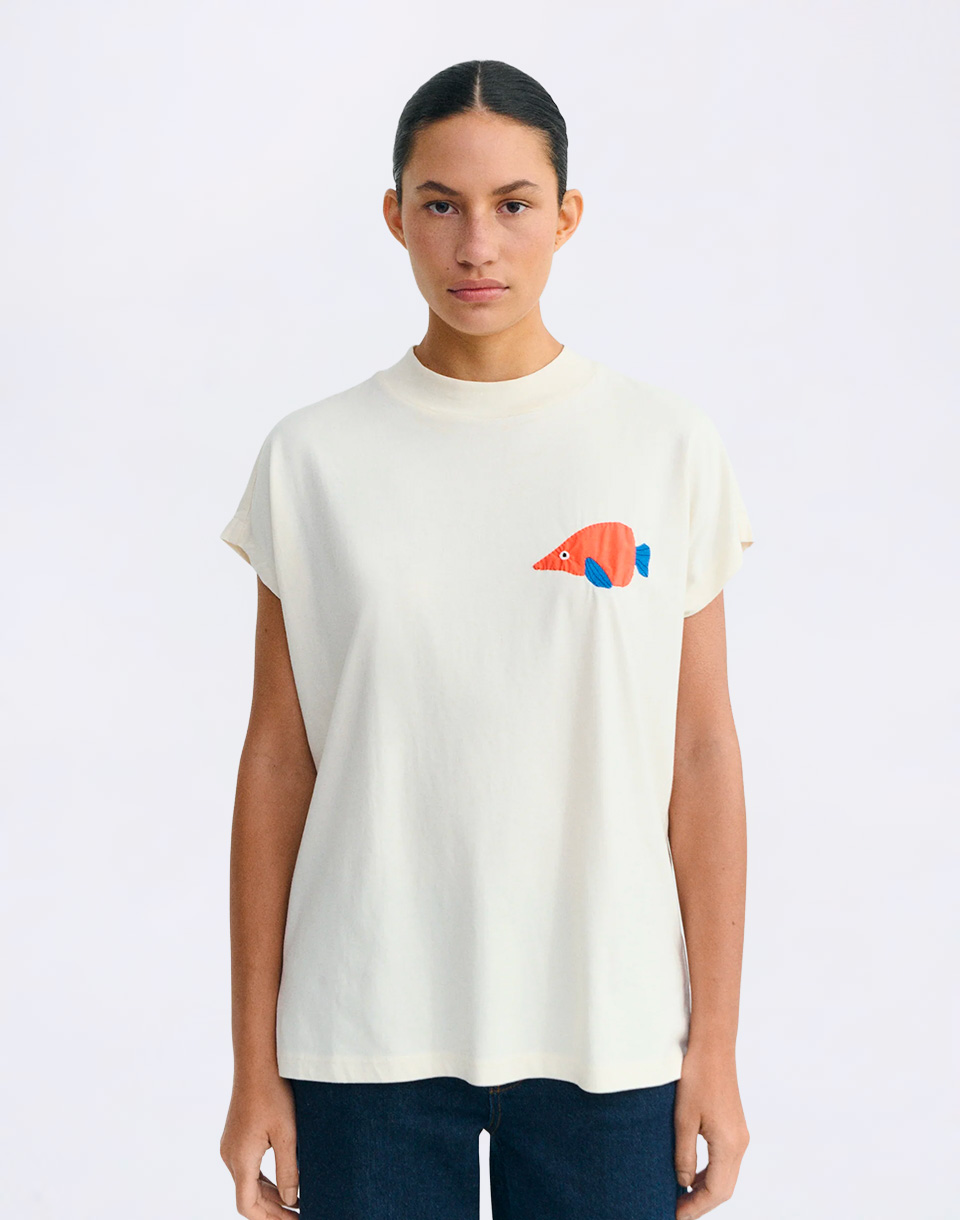 Thinking MU Volta trumpet patched Tee ECRU L