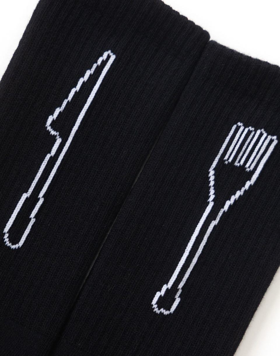 Service Works Knife & Fork Socks BLACK