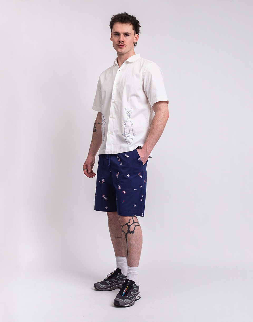 Service Works Paisley Chef Shorts ROYAL M